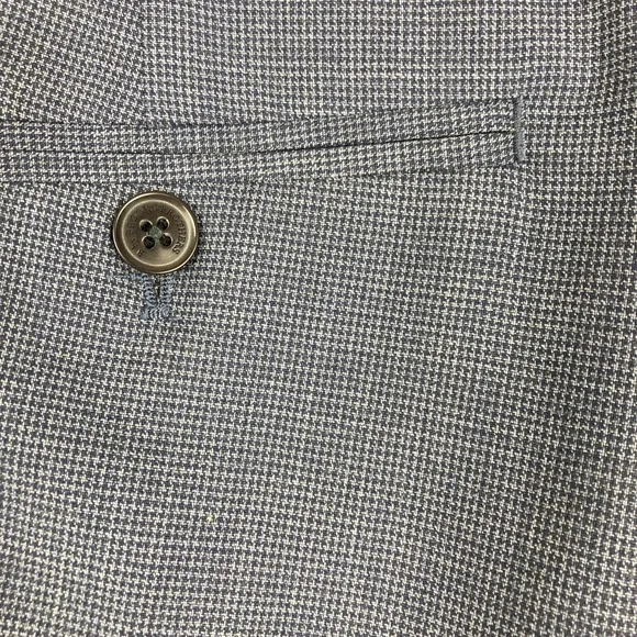Brooks Brothers Mens Classic fit Dress Pants 33W 30L Denim Blue Check Stretch